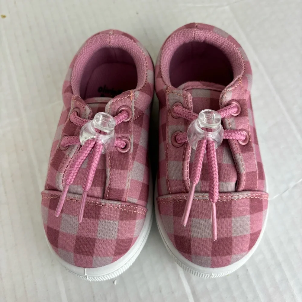 Olivia Miller-Infant Girls Plaid Sneakers w/toggle tie-Baby 5-NWOT
